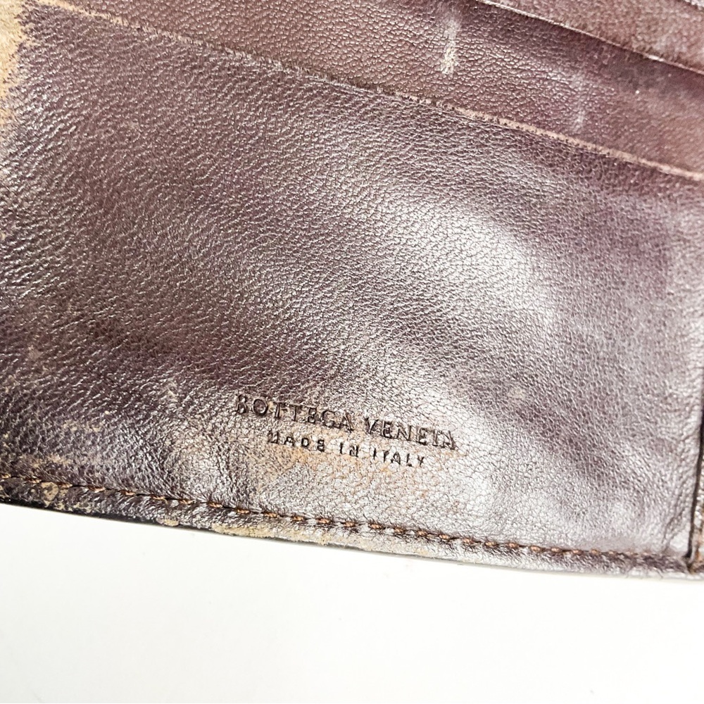 Bottega Veneta Wallet Brown Woven Leather Zip Around Organizer - Picture 6 of 10